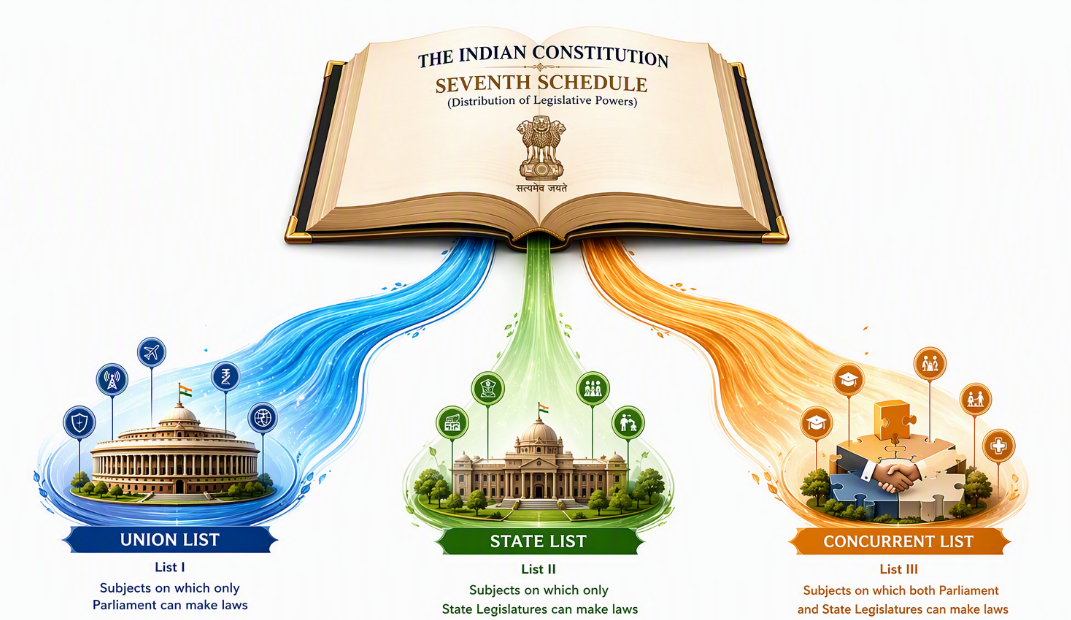 Understanding the 7th Schedule of Indian Constitution for UPSC