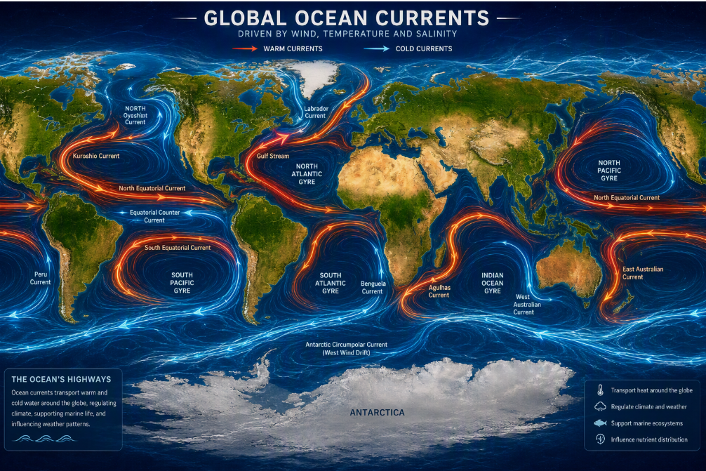 Understanding Ocean Currents: Climate and Ecosystems UPSC