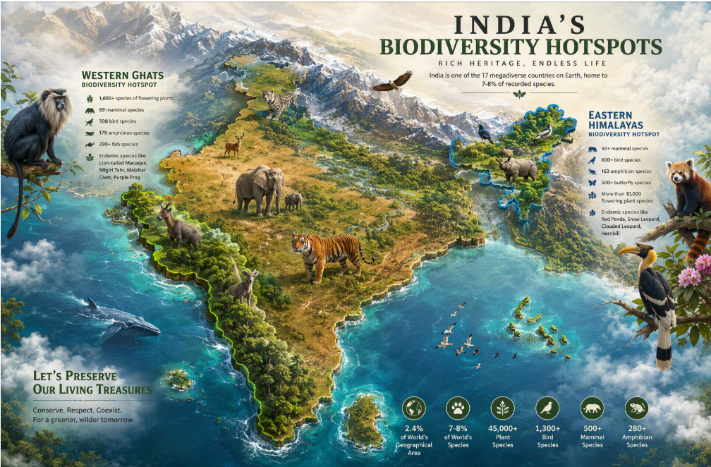 Biodiversity Hotspots of India: Key Facts for UPSC Aspirants